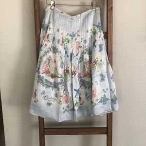 Oilily:High-waisted,100% Silk, Knee Skimming Skirt